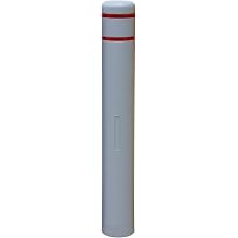 Durable Bollard Cover - Heavy Duty Waterproof Weather Resistant,High Visibility Bollard Post Sleeve with Reflective Tape for Indoor/Outdoor Parking Lot, Warehouse,Walkways6" Dia X 46" H, Grey