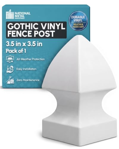 NMI Fence Gothic Vinyl Post Cap - 3.5" x 3.5" Square (White)