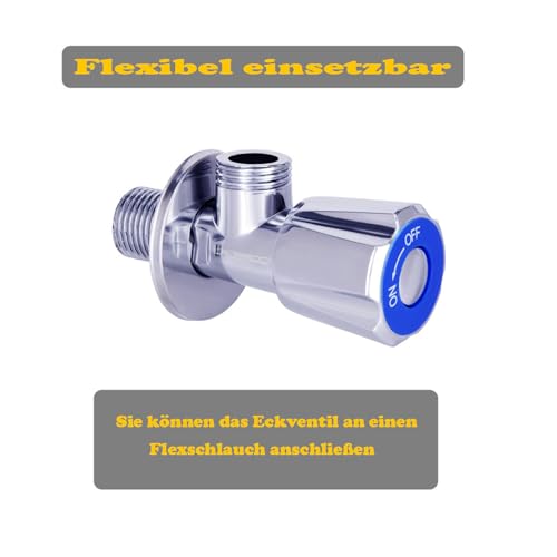Lazardo 2x Eckventil Waschbecken Wandanschluss regulierventil 3/8 Zoll Armaturenanschluss Absperrventil