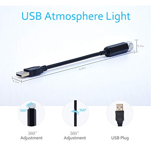 USB Star Night Light, Romantic Car Ceiling Interior Roof Lights, Aevdor Adjustable USB Night Light Projectionfor Bedroom, Car, Party, Ceiling, Plug and Play (Violet Blue)