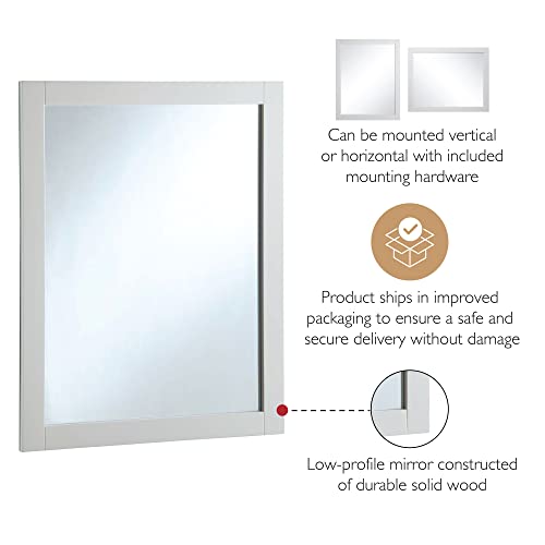 Design House Shorewood Vanity Framed Mirror, 24", White #TOP2