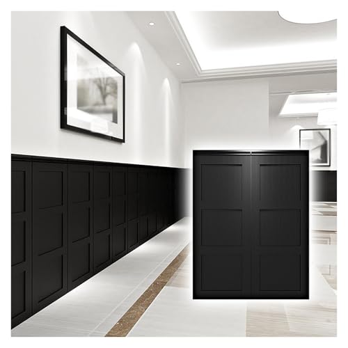 Paneles PVC Pared Revestimiento de pared autoadhesivo negro, pegatinas de espuma 3D para proteger paredes, cubre grietas y arañazos, impermeable y fácil de instalar