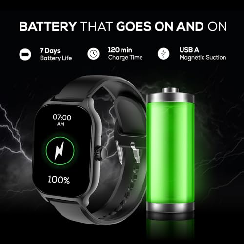 Image of Nervfit Absolute Smart Watch with 2.1 inch Super Large HD Display, Waterproof, Health & Fitness Tracking, AI Assist, 5 Days Active & 15 Days Standby Battery, BT Calling, Camera & Music Contr