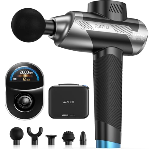 RENPHO Massage Gun Deep Tissue FSA Eligible HSA, Valentines Birthday Gifts for Women Men, 6-12mm Adjustable Amplitude Professional Muscle Massage, Back Massager for Athletes