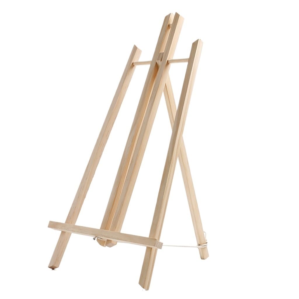 MYUYEE Solid Wood Easel Tripod Foldable Fe Easel Sketch Display Table Easel Portable Painting Rack (Log Color S)