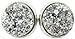 Silver-tone Faux Druzy Stone Stud Earrings 12mm