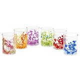 Set 6 Bicchieri Flovers Decorati in Vetro Borosilicato Artigianali 350 ml