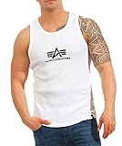 Logo-Print auf der Brust Alpha Industries Herren Oberteile / Tank Tops Logo weiß XL