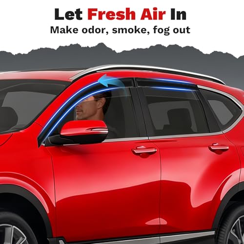Image of Canvcle CRV Rain Guards - Window Visors for Honda CR-V 2017-2022, Outside-Mount Tape-On Side Window Wind Deflectors for CRV Accessories, Vent Visors Shades Rainproof 4PCS