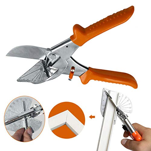 Multi Angle Mitre Shear Cutter 45-135 adjustable degree, Adjustable Angle Scissors Multi Scissor Angled Miter Cutter for Cutting PE Plastic Soft Wood Trunking Shears PVC