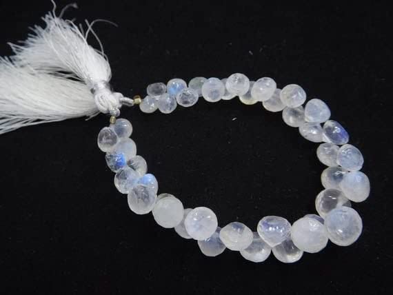 Rang de perles oignon pierre de lune naturelle 5x6mm 8x9mm briolette facettée pour bijoux DIY