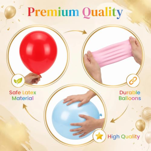 Image of Balloon Column Stand Kit,2 Sets of Assorted Rainbow Balloon Tower Pillar with 10inch Light Multi Color baloon Reusable Design for Wedding Birthday Baby Shower Party Decor