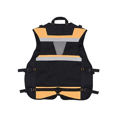 AISENIN Reflective Safety Tool Vest with Multi-pockets and Zipper,Heavy Duty Tool Vest for Electricians Carpenter