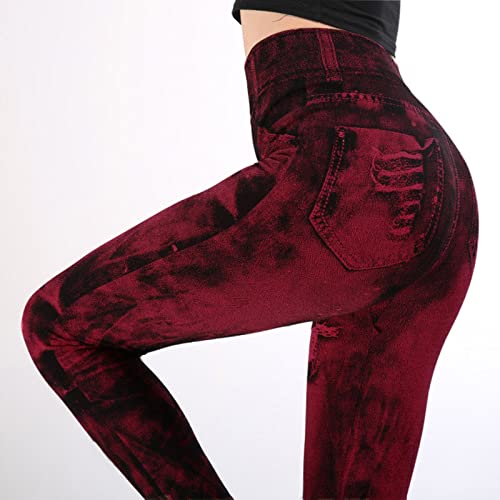 Women's Soft Full Length Leggings High Waist Denim Looking Ultra Soft Stretch Opaque Slim Jeggings Tights Ankle-Length Scrunch Strong Butt Lifting For Sports Running Gym Fitness Workout Yoga Pants #TOP4