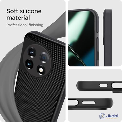 Image of Jkobi Back Case Cover for OnePlus 11 5G (Textured Grip Design | Camera Protetion | Slim and Light Weight | Soft Touch and Feel | Black)