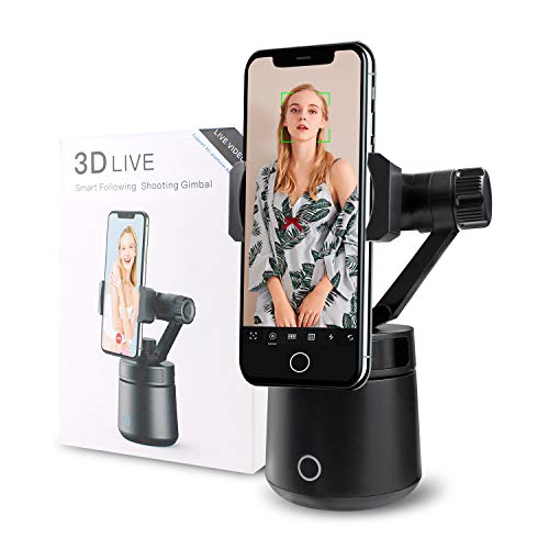 Yetaida Multi-Directional Rotating Robot Cameraman,Automatic Facial Object Tracking,Intelligent Gimbal Portable Stand for Vlog & Live Shooting,Smart Selfie Phone Stand for Daily Video Recording(Black)