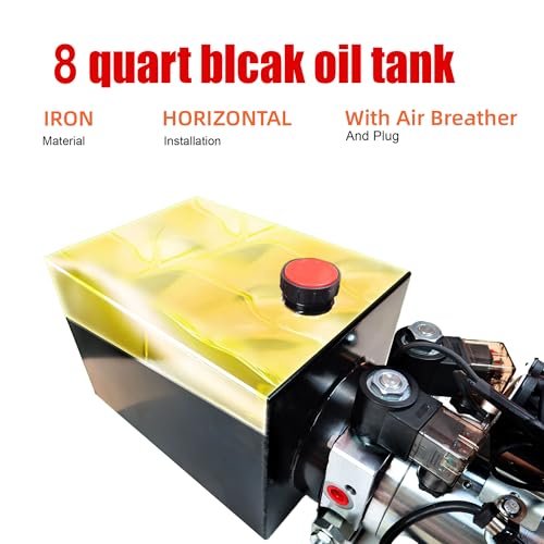 Single Acting Hydraulic Pump 8 Quart Hydraulic Power Units 12V DC Hydraulic Pump SAE #6 Connector for Dump Trailer Car Lifting by Generic - Image 2