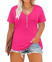 #9_ D4_ Zipper V Neck _ Hot Pink