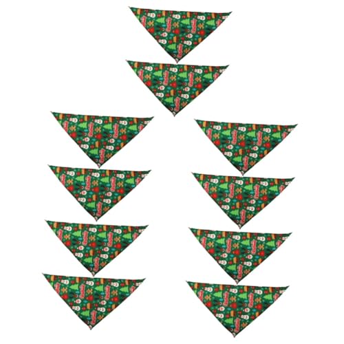 Ipetboom 10 Peças Babador De Natal Para Cachorro Babadores Triangulares Lenço Para Cachorro Bandanas