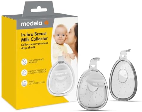 Medela InBra Milchauffangschalen, auslaufsicheres, tragbares Design mit flexiblem Verschluss, anatomischer Form, BPA-frei, einfach zu reinigen und spülmaschinenfest, Fassungsvermög