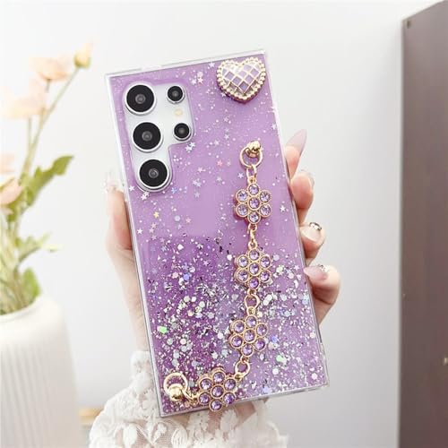 Coque de téléphone de luxe Samsung Galaxy S24 S23 S22 Ultra avec bracelet strass
