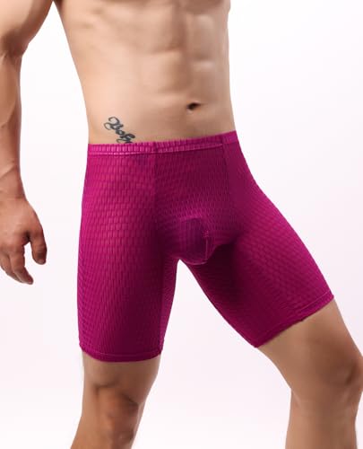 WINDAY Men's Breathable Underwear Lace Mesh Soft Moisture Wicking Boxer Briefs3