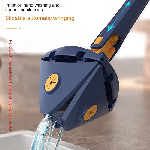 Xintianwang 360 Degree Rotatable Adjustable Cleaning Mop - Imitation Hand Twist Quick Dry Mop, Extendable Triangle Mop 360° Rotatable Adjustable 130 Cm Cleaning Mop (Blue) #TOP1
