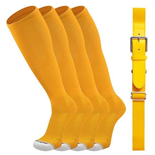 Youper Elite Baseball/Softball Belt & Socks Combo, Youth & Adult Sizes (2 Pairs of Socks & 1 Belt)