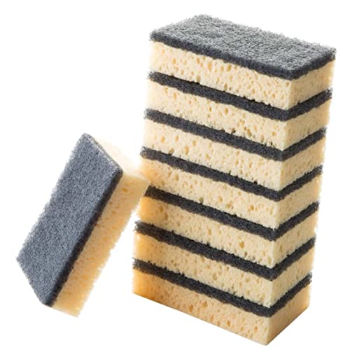 TOPPERFUN 16Pcs Non Scratch Cleaning Sponge Double Sided Dish Washing Sponges for Kitchen and Bathroom Premium Durable Scouring Pads Black