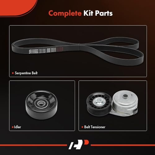 A-Premium Engine Serpentine Belt Drive Kit with Tensioner & Idler Compatible with Chevrolet, GMC, Isuzu, Oldsmobile & Workhorse Cars - C1500 2500 3500, Tahoe, Savana, Express & More, 4.3L 5.0L 5.7L by A-Premium - Used condition - Image 3