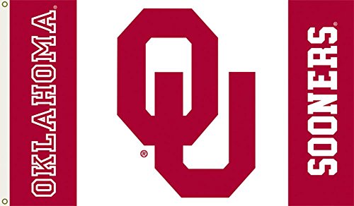 BSI PRODUCTS, INC. - Oklahoma Sooners 3'x5' Flag with Heavy-Duty Brass Grommets - OU Football, Basketball and Baseball Pride - High Durability for Indoor and Outdoor Use - Great Gift Idea - Sooners
