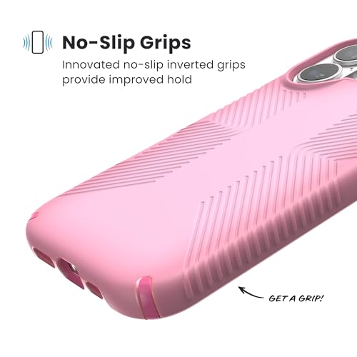 Image of Speck Presidio LUX Grip for iPhone 17 Case, MagSafe-Compatible, Slim Protective Case, IBIS Pink /Dark IBIS /KANOM Green