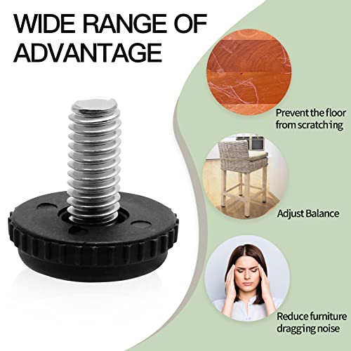 Litoexpe 5/16”-18 Stainless Steel Screw Furniture Leveling Feet, Adjustable Patio Furniture Levelers For Table And Chair Legs, 12-Pack #TOP2
