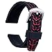 Produktbild ULLCHRO Unisex Kautschuk Armband mit Gebürstete Edelstahl Silber Schnalle 24mm Rot