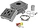Produktbild TUNING SET: 70 ccm Zylinder + Kolben Ø 45,00 mm + Zylinderkopf + Fußdichtung + Beru Zündkerze M14 260 - für Simson S51, KR51/2 Schwalbe, SR50 + BISOMO Sticker