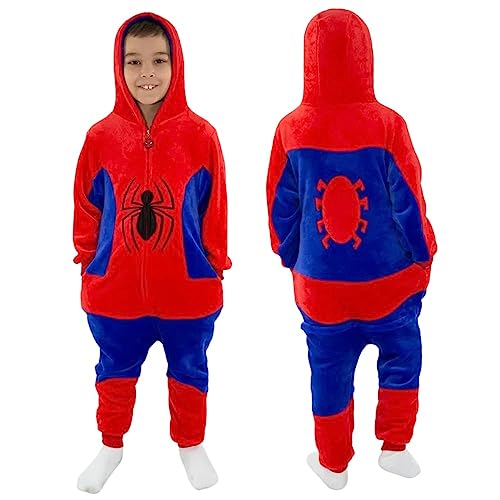 Homem Aranha Kigurumi Pijama Roupa Fantasia Macacão Infantil Oficial Marvel Tamanho:9 a 10 anos;Cor:Vermelho