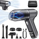 AUTOUTLET Aspirador de Mano Inalámbrico Aspirador de Coche hasta 11kpa 75W Potente Motor sin Escobillas 2 Velocidad hasta 85.000 RPM Filtro Lavable con Boquillas para Limpieza en Zonas Difíciles