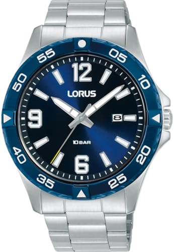 Lorus Herren Analog Quarz Uhr mit Edelstahl Armband,Silber