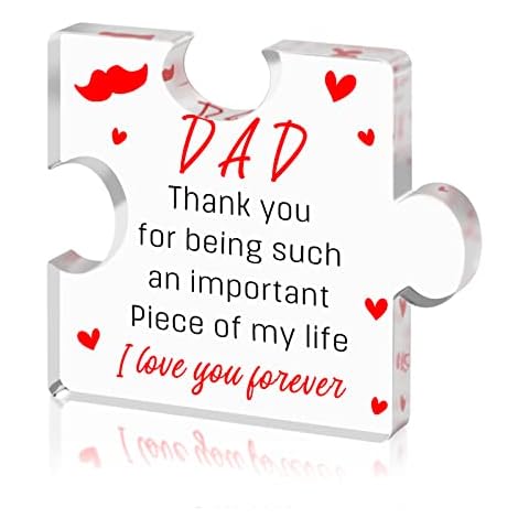 NANOOER Gifts for Dad from Daughter Son Wife,Fathers Day Dad Gifts,Dad Birthday Gift Ideas,Unique Dad Gifts,Acrylic Block 3.5x3.5 Inch Desk Decorations Cover