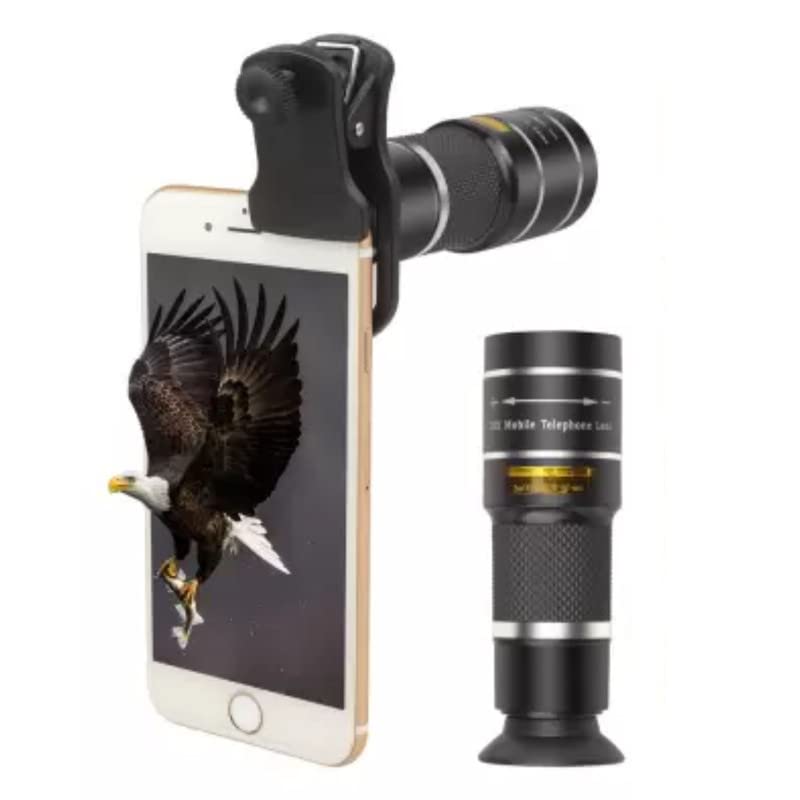 Image of Elevea 16x HD Optical Zoom Mobile Telephoto Lens Kit Dual Focus Magnification Lens Telescope for Outdoor Hiking, Bird Watching Hunting, Camping (16x Metal Lens) (20x mini Lens)
