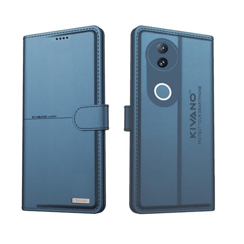 Image of Compatible for Vivo T4R 5G / iQOO Z10R 5G / Vivo V50e 5G / Vivo V50 5G Flip Cover | Leather Finish | Inside Pockets & Inbuilt Stand | Shockproof Wallet Style Magnetic Closure Back Cover Case