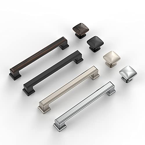 Amerdeco 10 Pack Polished Chrome Cabinet Pulls 5 Inch(128mm) Hole Center Cabinet Hardware Kitchen Cabinet Handles for Bathroom Drawer Pulls Dresser Pulls ZH0001… by Amerdeco - Used condition - Image 2