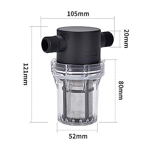 Imxmi Water Filter, 1/2''Twist-On Pipe Strainer, Nylon Pa66 Cover, Pc Bowl, 304 Stainless Screen (1/2'' 80 Mesh Male Water Filter) #TOP4