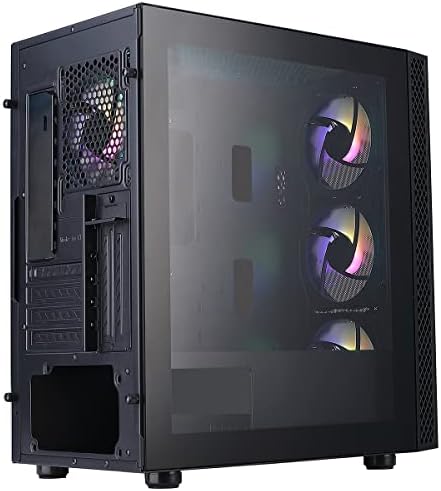 GameMax Icon Mesh Micro-ATX ARGB PC Gaming Case, 4 x ARGB Fans, Tempered Glass Side Panel | Black