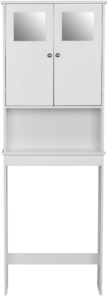 Over The Toilet Storage Cabinet,Bathroom Shelf Over Toilet,Bathroom Storage Cabinet Organizer,Freestanding Space Saver Toilet Rack with Inner Adjustable Shelf