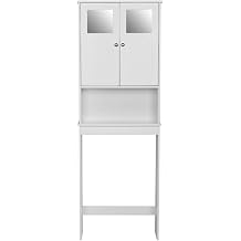 Over The Toilet Storage Cabinet,Bathroom Shelf Over Toilet,Bathroom Storage Cabinet Organizer,Freestanding Space Saver Toilet Rack with Inner Adjustable Shelf