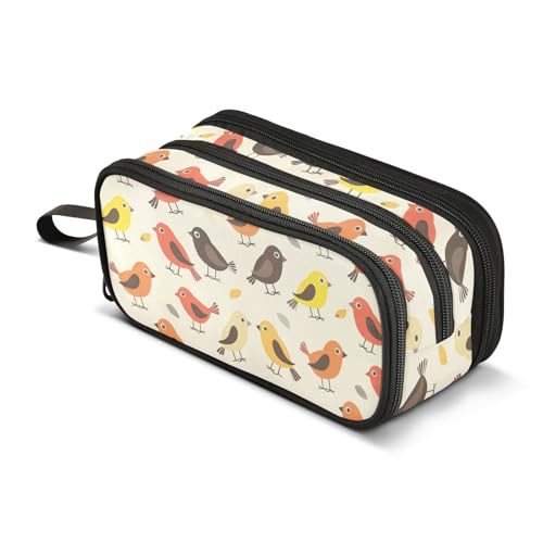 Reiacy Bonito estuche para lápices de dibujos animados para niños y niñas, bolsa de gran capacidad con 3 compartimentos, organizador de papelería, estuche para marcador para escuela, oficina, trabajo