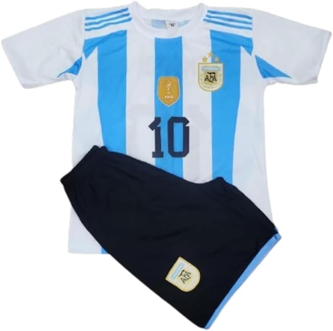 Conjuntoda argentina messi Futebol Infantil Juvenil Camiseta E Sh...