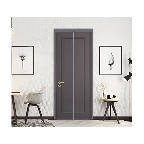 Magnetic Screen Door - Self Sealing, Hands Free Mesh - Partition Keeps Bugs Out, Let Cool Breeze in, Works with Pets/Kids, Sliding Door, Front Doors, Pets Friendly Door, Grey, 80x70inch(205x180cm)