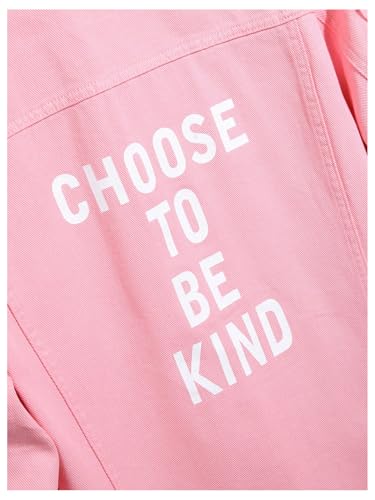 Image of SOLY HUX Men's Denim Jacket Letter Graphic Button Down Flap Pocket Long Sleeve Streetwear Jacket